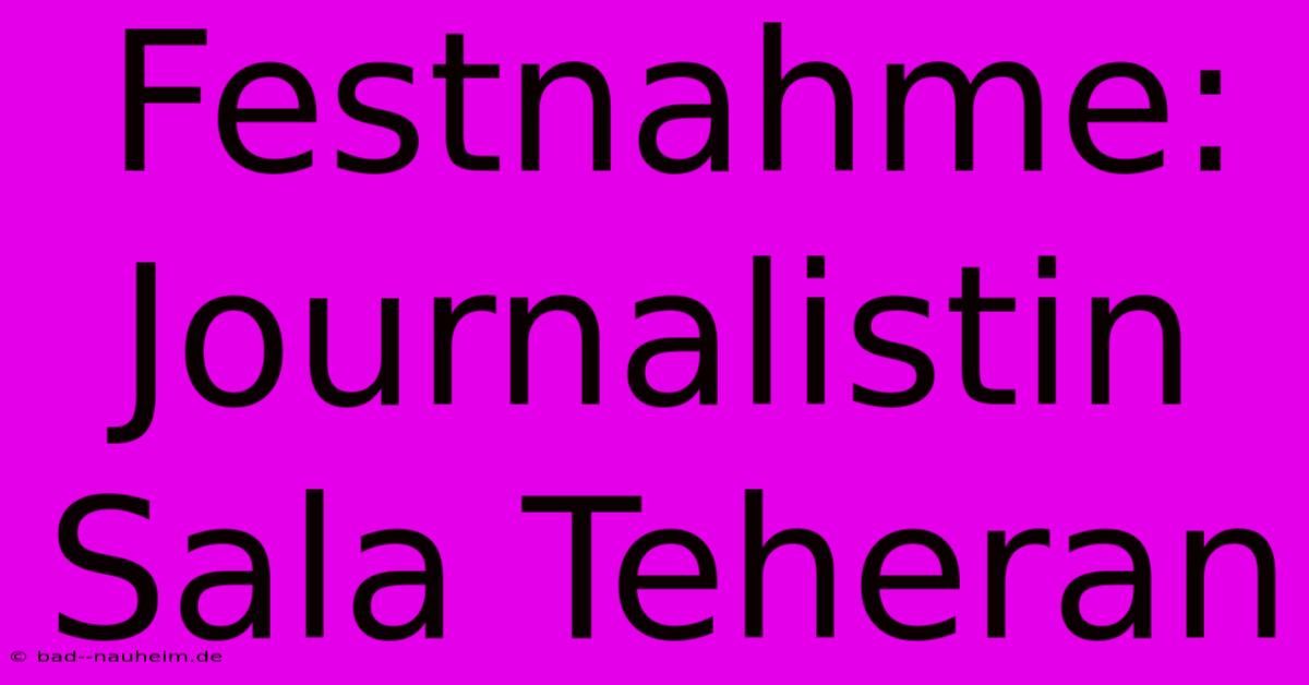 Festnahme: Journalistin Sala Teheran