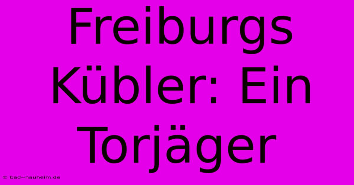 Freiburgs Kübler: Ein Torjäger