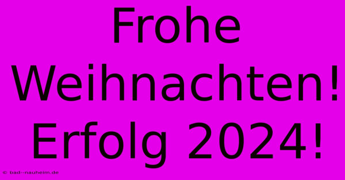 Frohe Weihnachten!  Erfolg 2024!