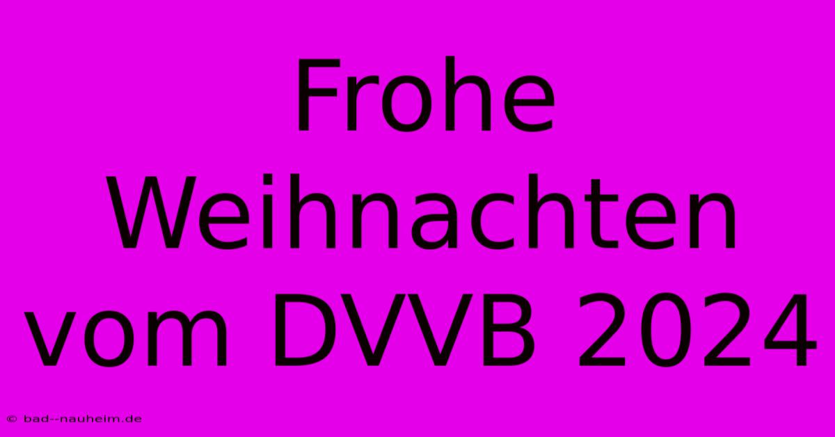 Frohe Weihnachten Vom DVVB 2024