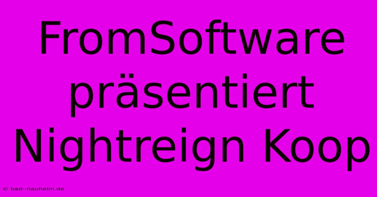 FromSoftware Präsentiert Nightreign Koop