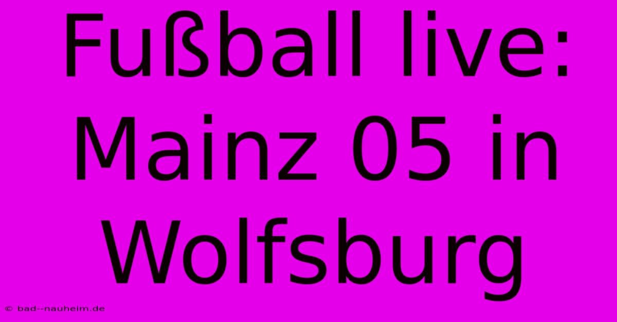 Fußball Live: Mainz 05 In Wolfsburg