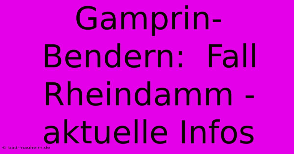 Gamprin-Bendern:  Fall Rheindamm -  Aktuelle Infos