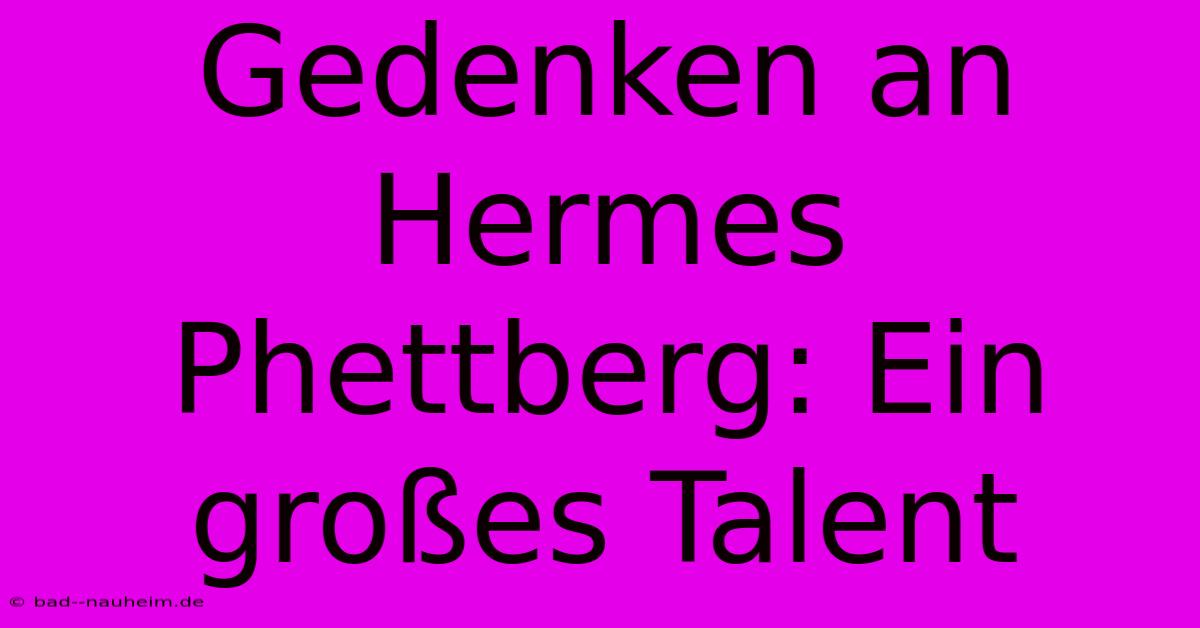 Gedenken An Hermes Phettberg: Ein Großes Talent