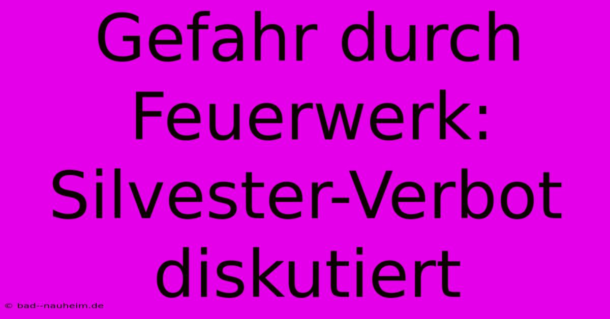 Gefahr Durch Feuerwerk:  Silvester-Verbot Diskutiert