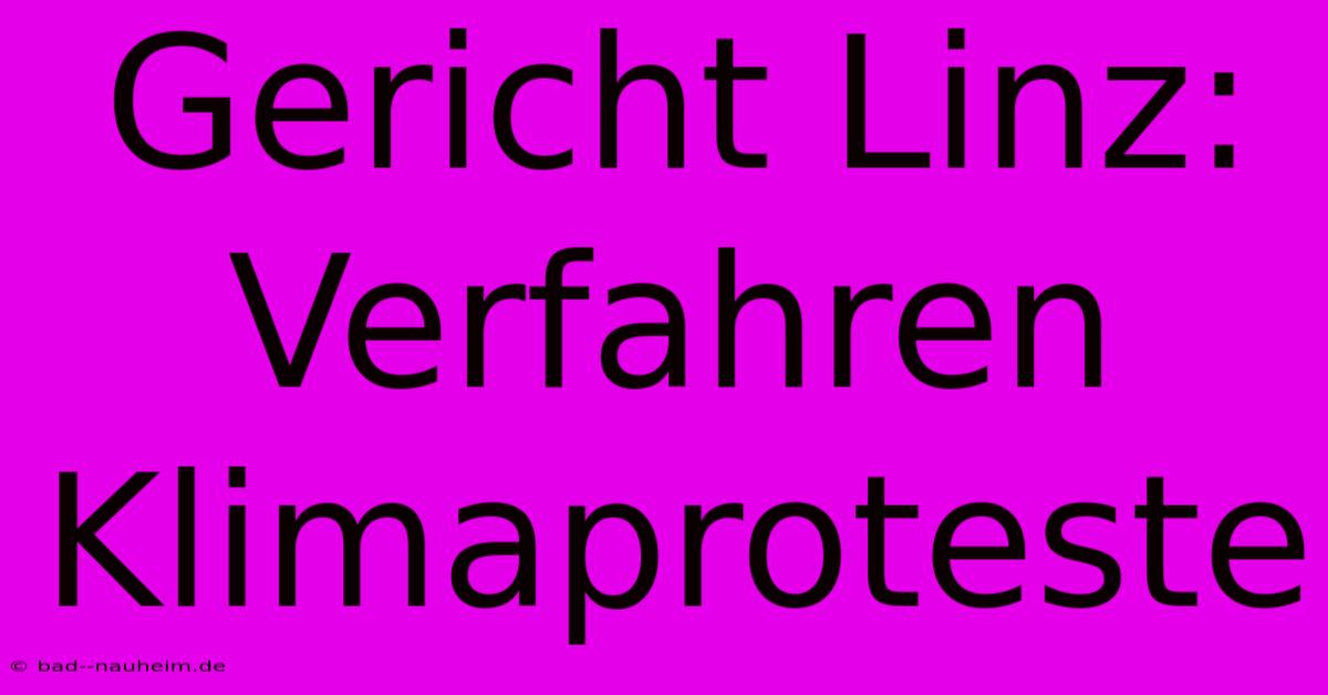 Gericht Linz: Verfahren Klimaproteste