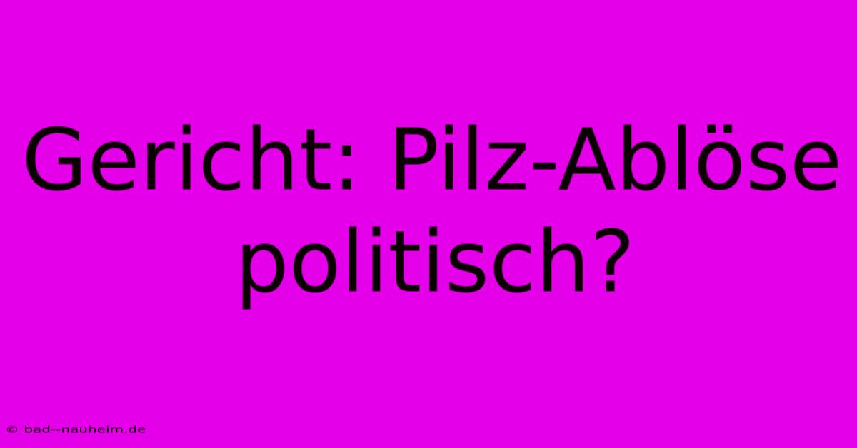 Gericht: Pilz-Ablöse Politisch?