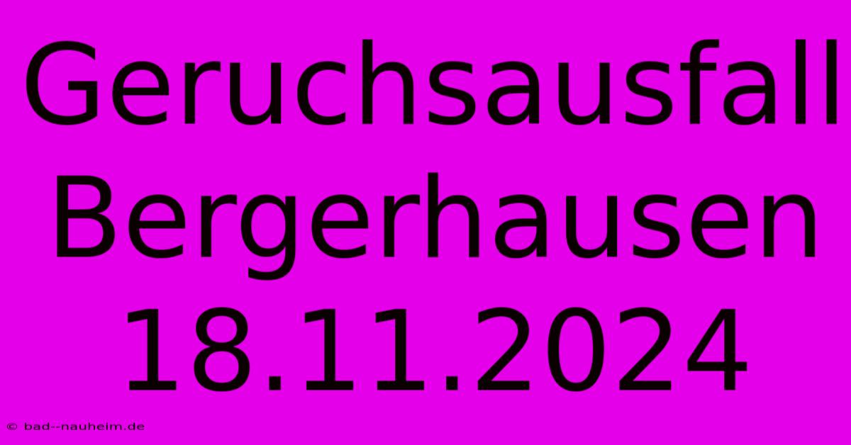 Geruchsausfall Bergerhausen 18.11.2024