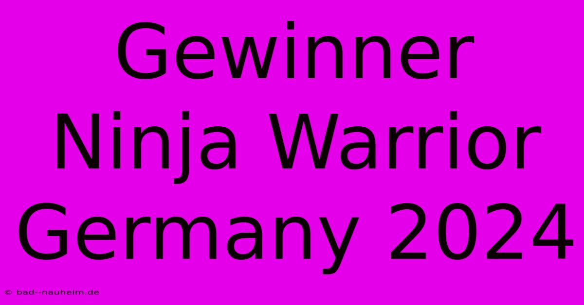 Gewinner Ninja Warrior Germany 2024