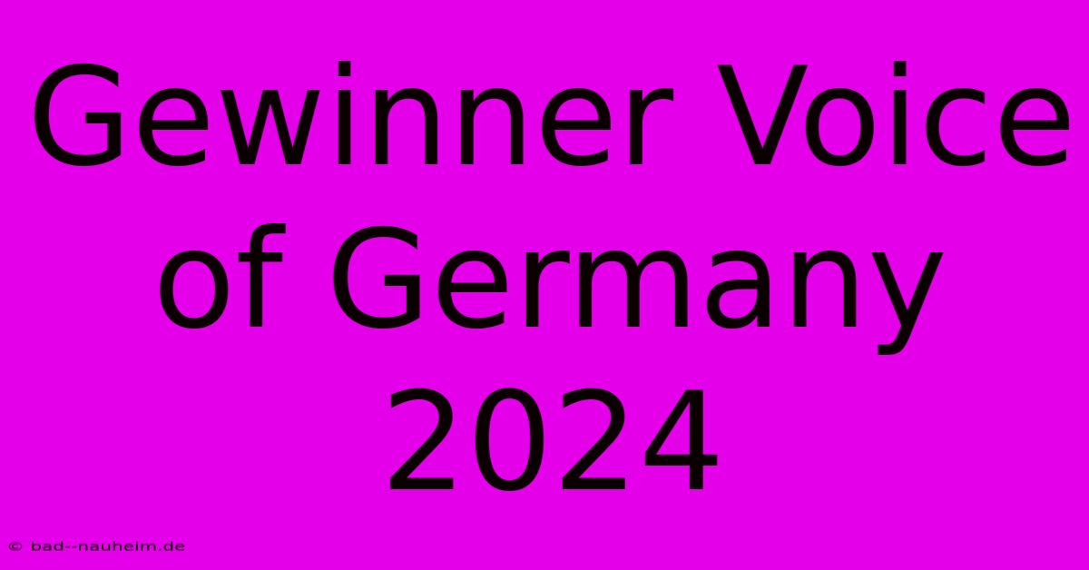 Gewinner Voice Of Germany 2024