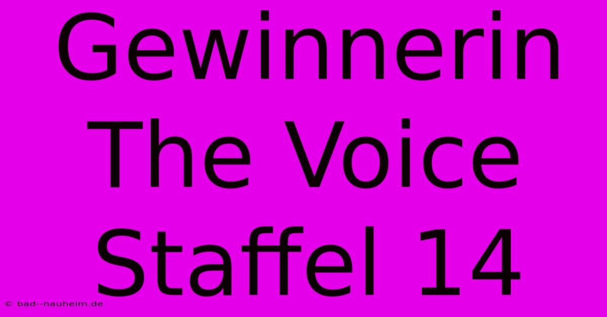 Gewinnerin The Voice Staffel 14