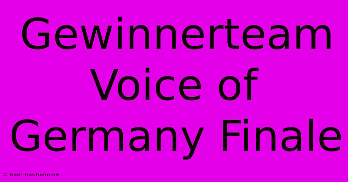 Gewinnerteam Voice Of Germany Finale