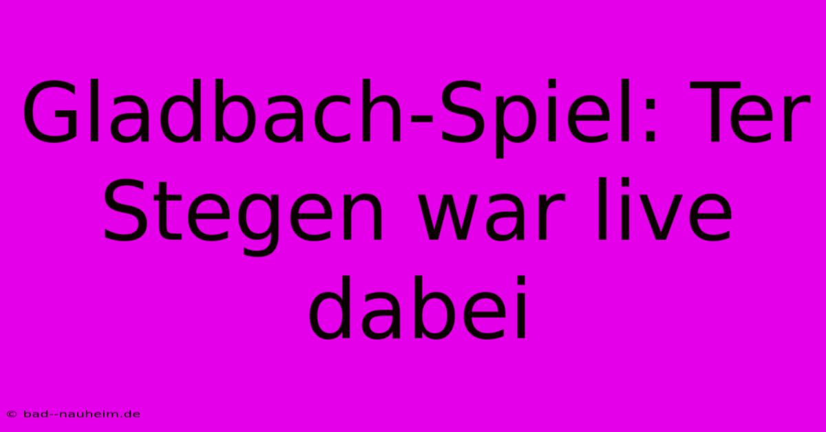 Gladbach-Spiel: Ter Stegen War Live Dabei