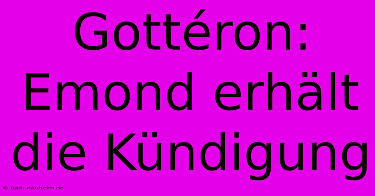 Gottéron: Emond Erhält Die Kündigung