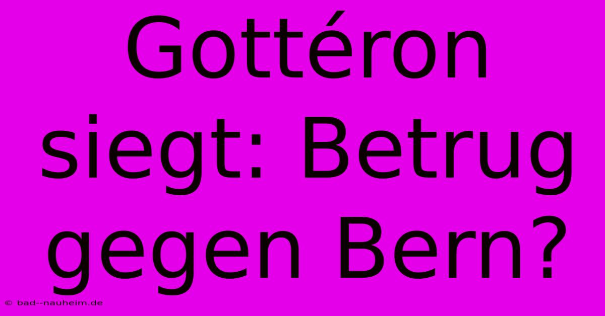 Gottéron Siegt: Betrug Gegen Bern?