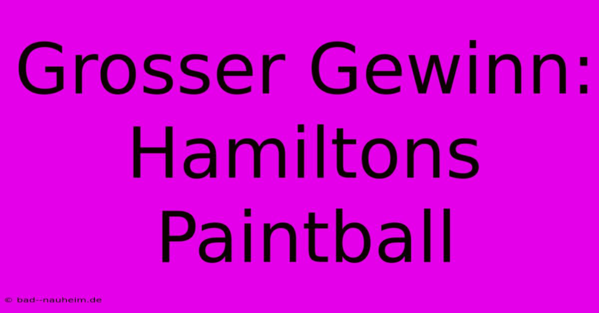 Grosser Gewinn: Hamiltons Paintball