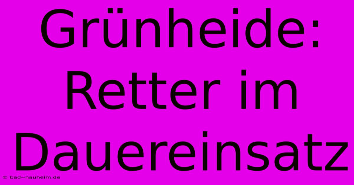 Grünheide:  Retter Im Dauereinsatz