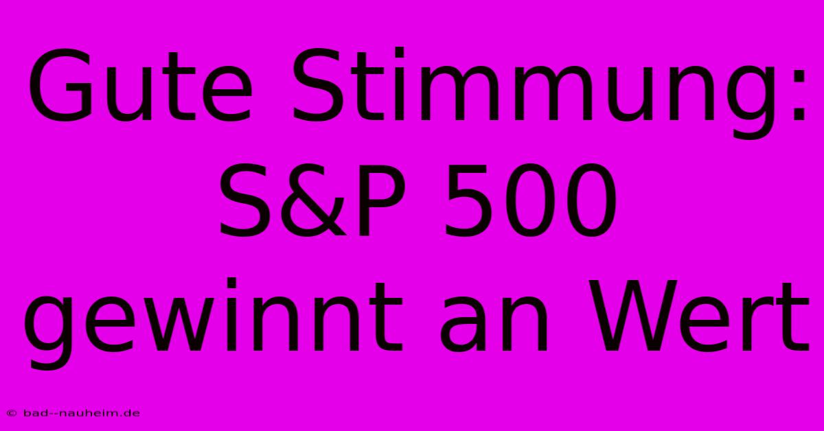 Gute Stimmung: S&P 500 Gewinnt An Wert