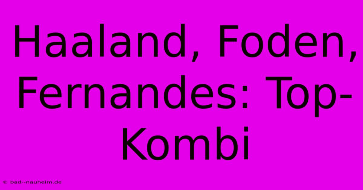 Haaland, Foden, Fernandes: Top-Kombi