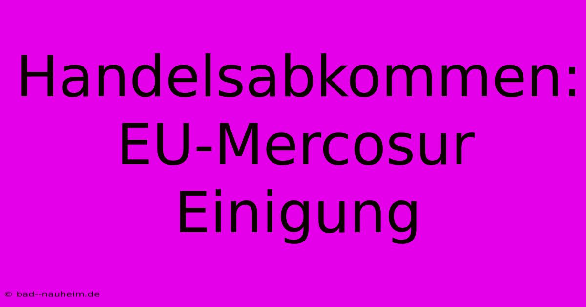 Handelsabkommen: EU-Mercosur Einigung