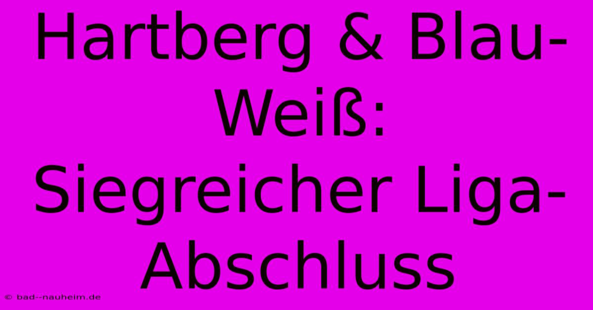 Hartberg & Blau-Weiß:  Siegreicher Liga-Abschluss