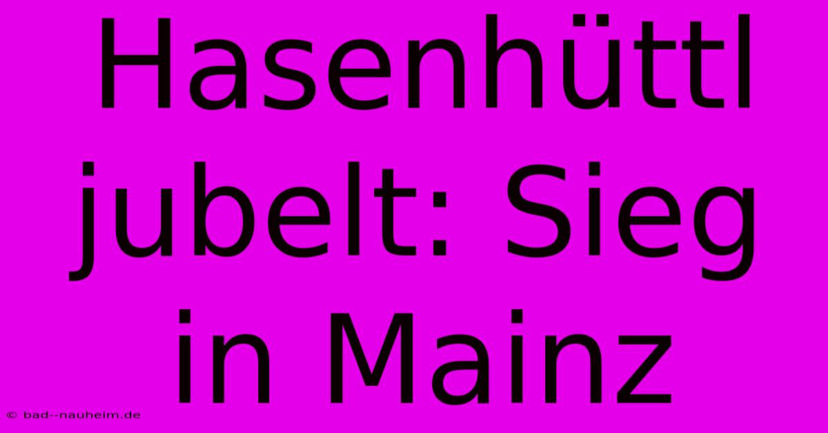 Hasenhüttl Jubelt: Sieg In Mainz