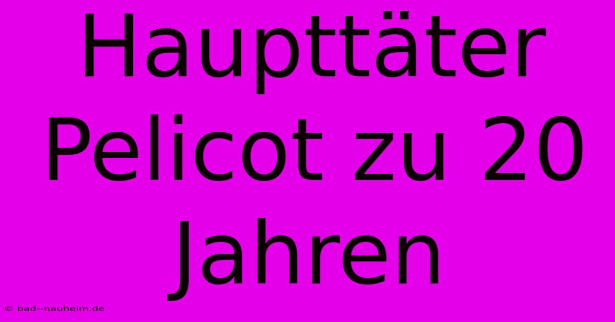 Haupttäter Pelicot Zu 20 Jahren