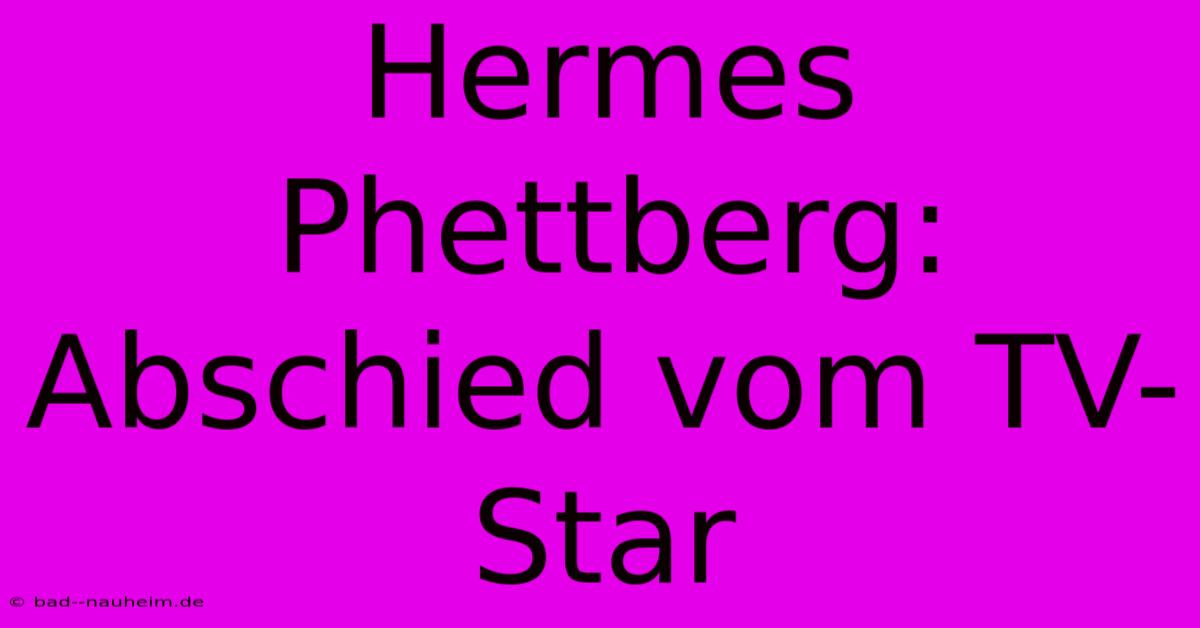 Hermes Phettberg: Abschied Vom TV-Star