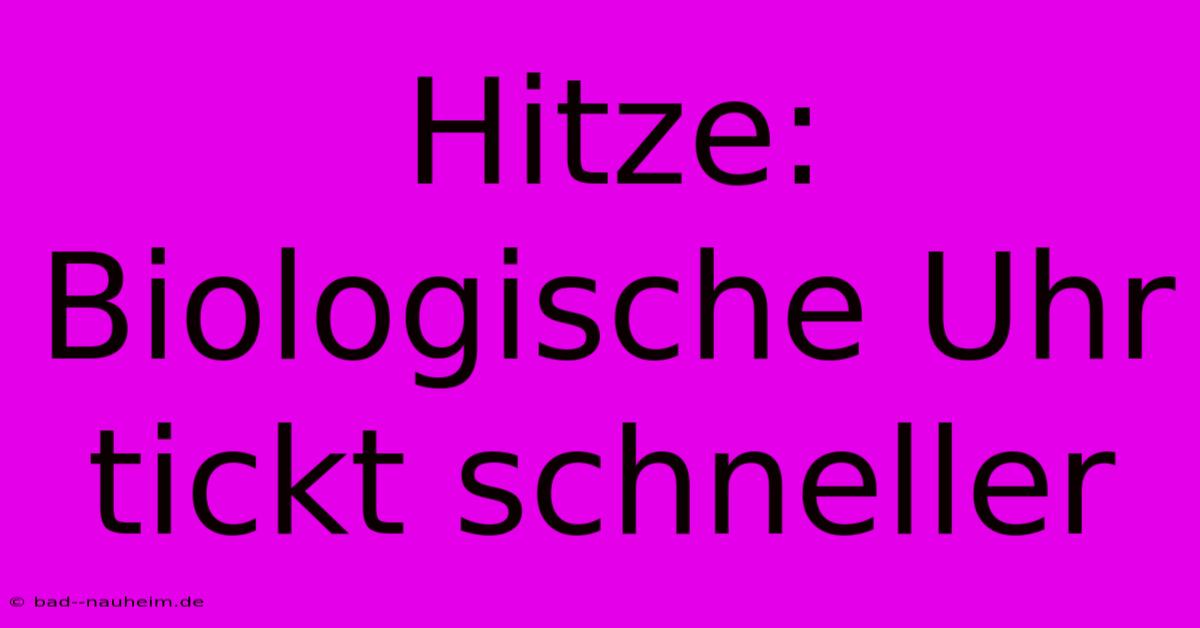 Hitze: Biologische Uhr Tickt Schneller