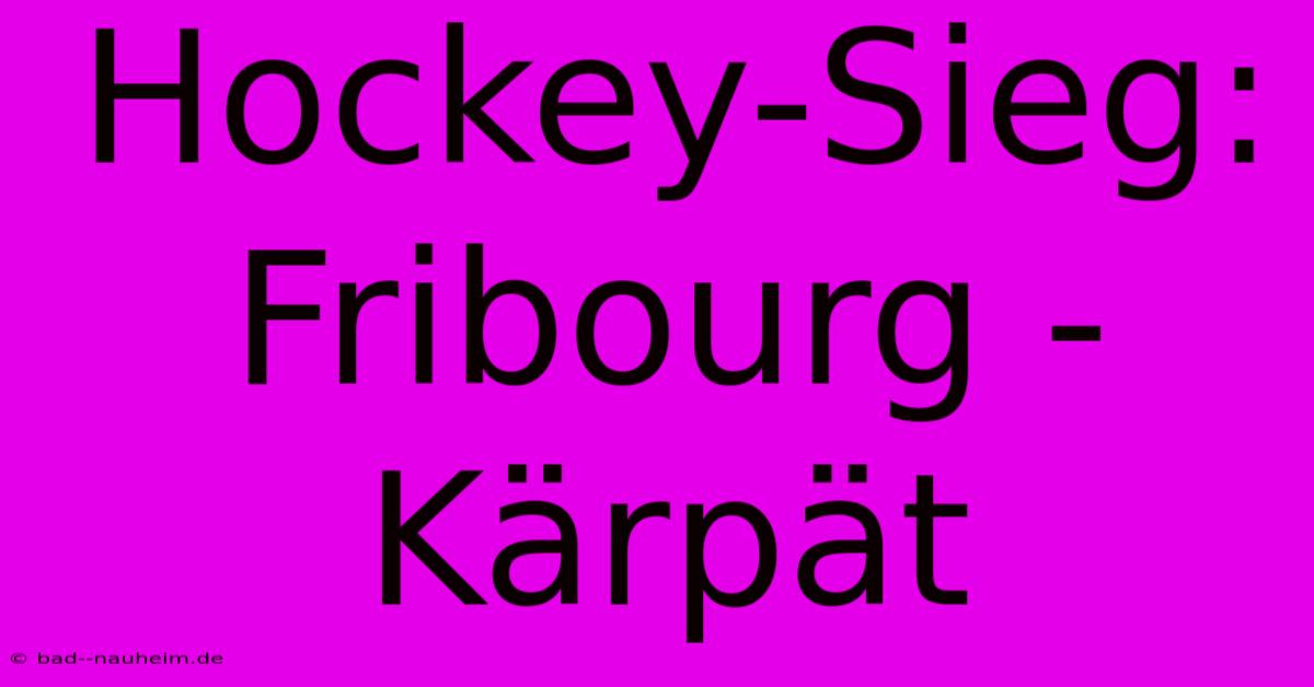 Hockey-Sieg: Fribourg - Kärpät