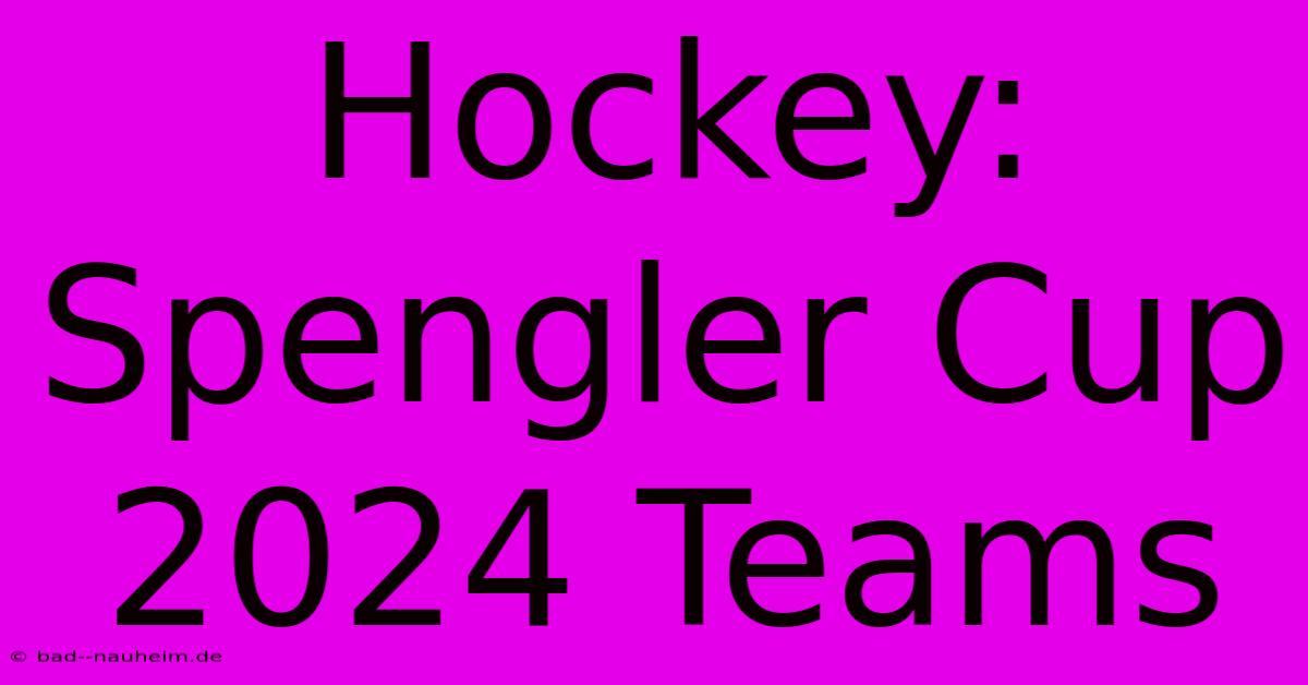 Hockey: Spengler Cup 2024 Teams