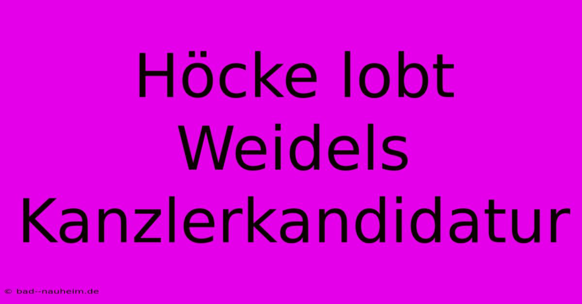 Höcke Lobt Weidels Kanzlerkandidatur