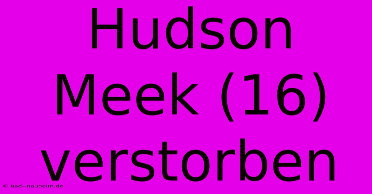 Hudson Meek (16) Verstorben