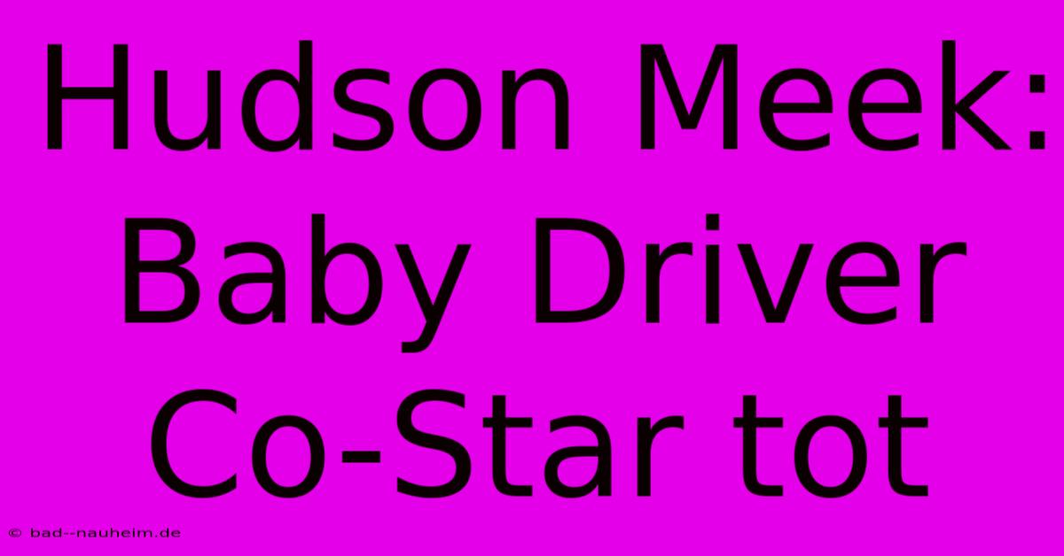 Hudson Meek: Baby Driver Co-Star Tot