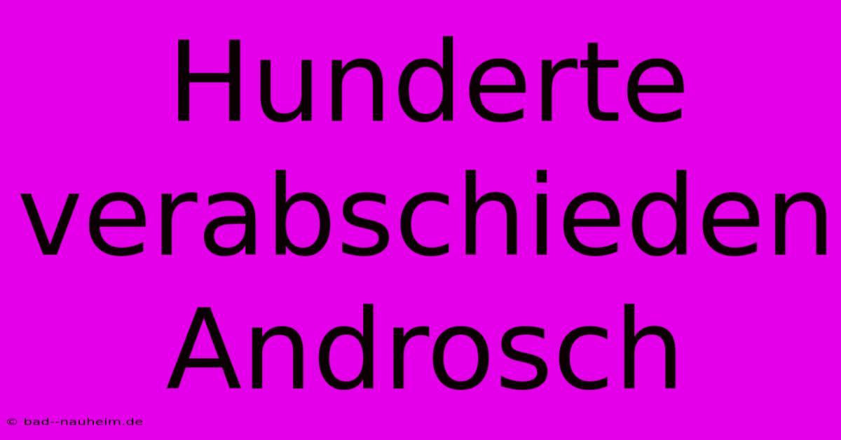 Hunderte Verabschieden Androsch