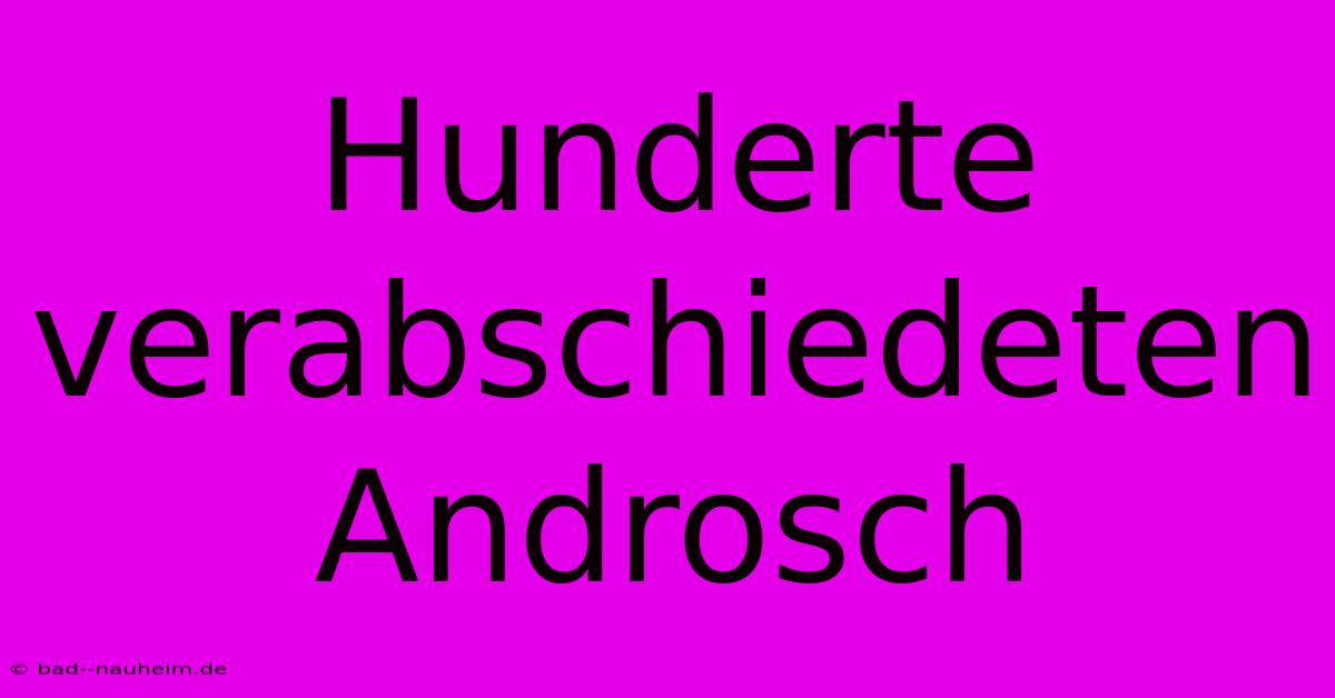 Hunderte Verabschiedeten Androsch