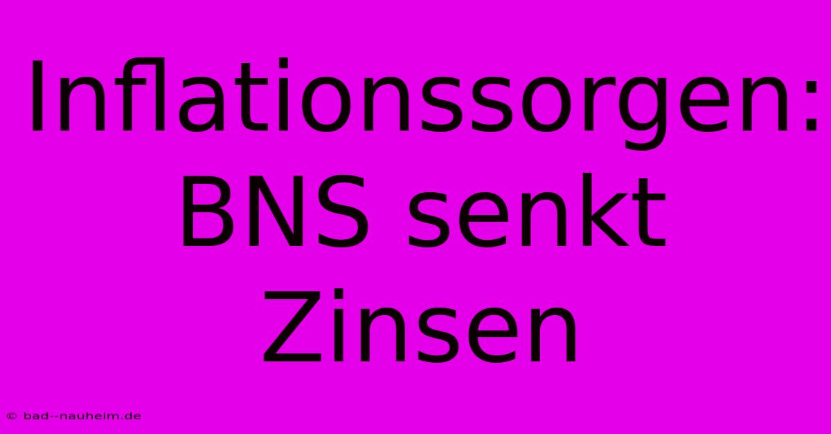 Inflationssorgen: BNS Senkt Zinsen