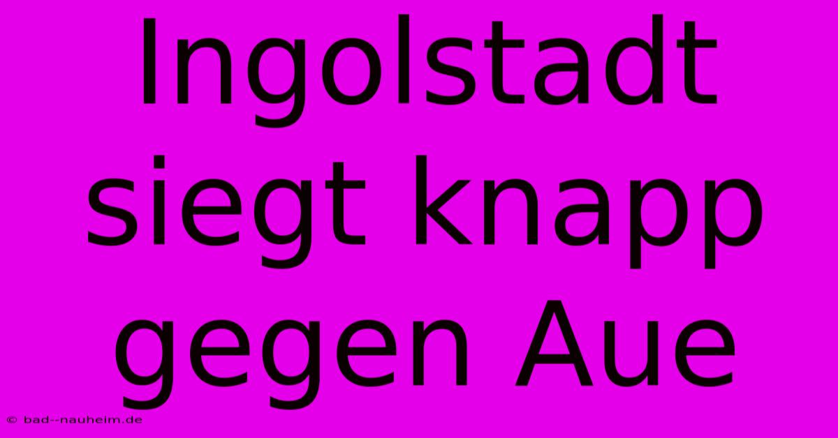 Ingolstadt Siegt Knapp Gegen Aue