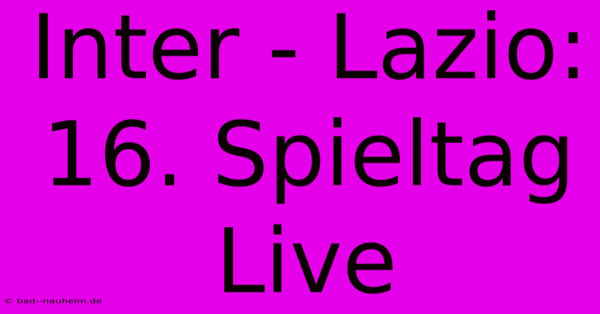 Inter - Lazio: 16. Spieltag Live