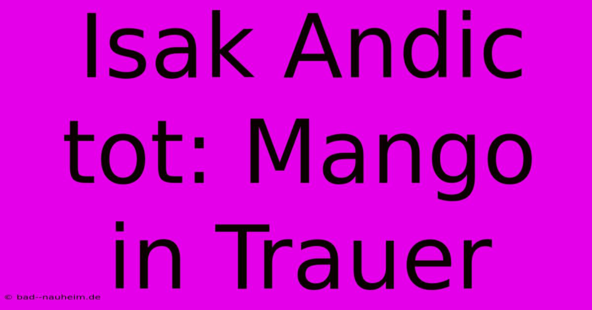 Isak Andic Tot: Mango In Trauer