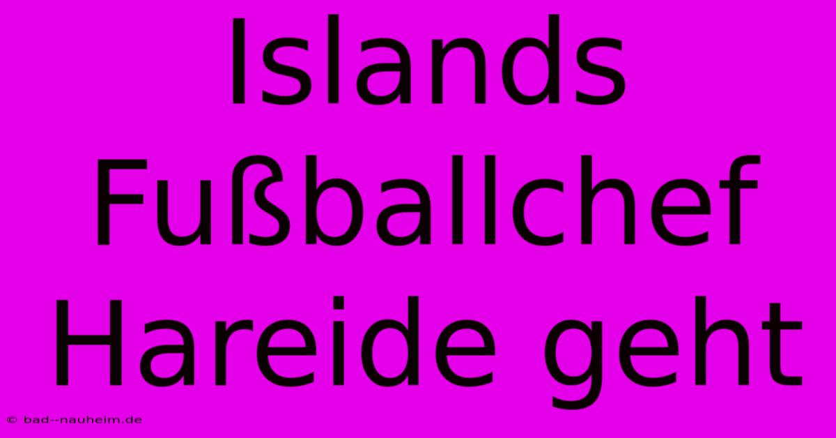 Islands Fußballchef Hareide Geht