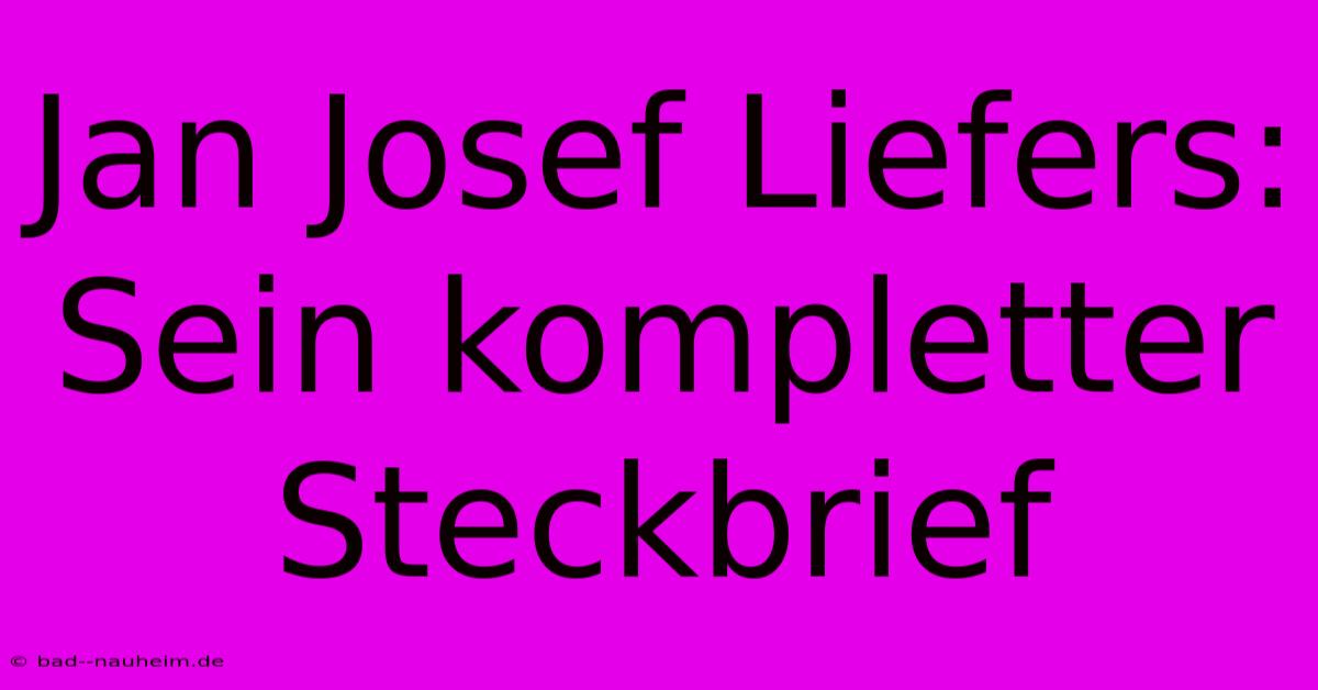 Jan Josef Liefers: Sein Kompletter Steckbrief