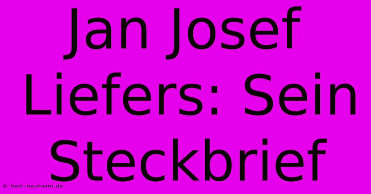 Jan Josef Liefers: Sein Steckbrief