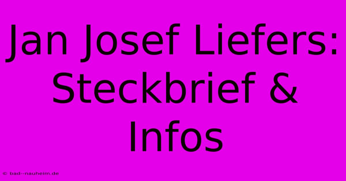 Jan Josef Liefers: Steckbrief & Infos