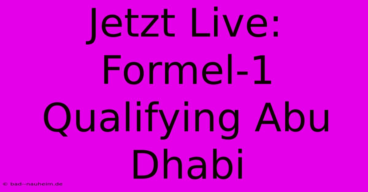 Jetzt Live: Formel-1 Qualifying Abu Dhabi