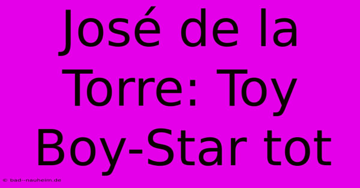 José De La Torre: Toy Boy-Star Tot