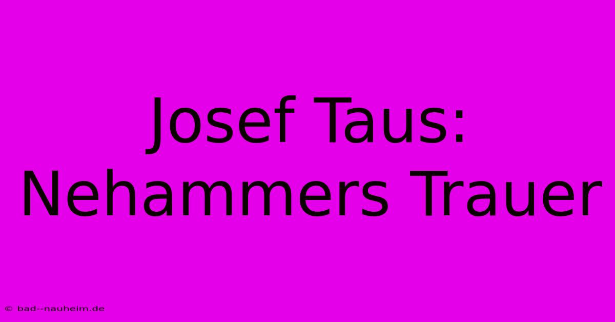 Josef Taus: Nehammers Trauer