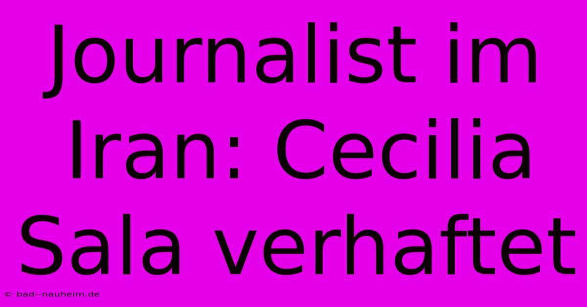 Journalist Im Iran: Cecilia Sala Verhaftet