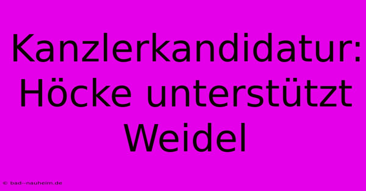 Kanzlerkandidatur: Höcke Unterstützt Weidel