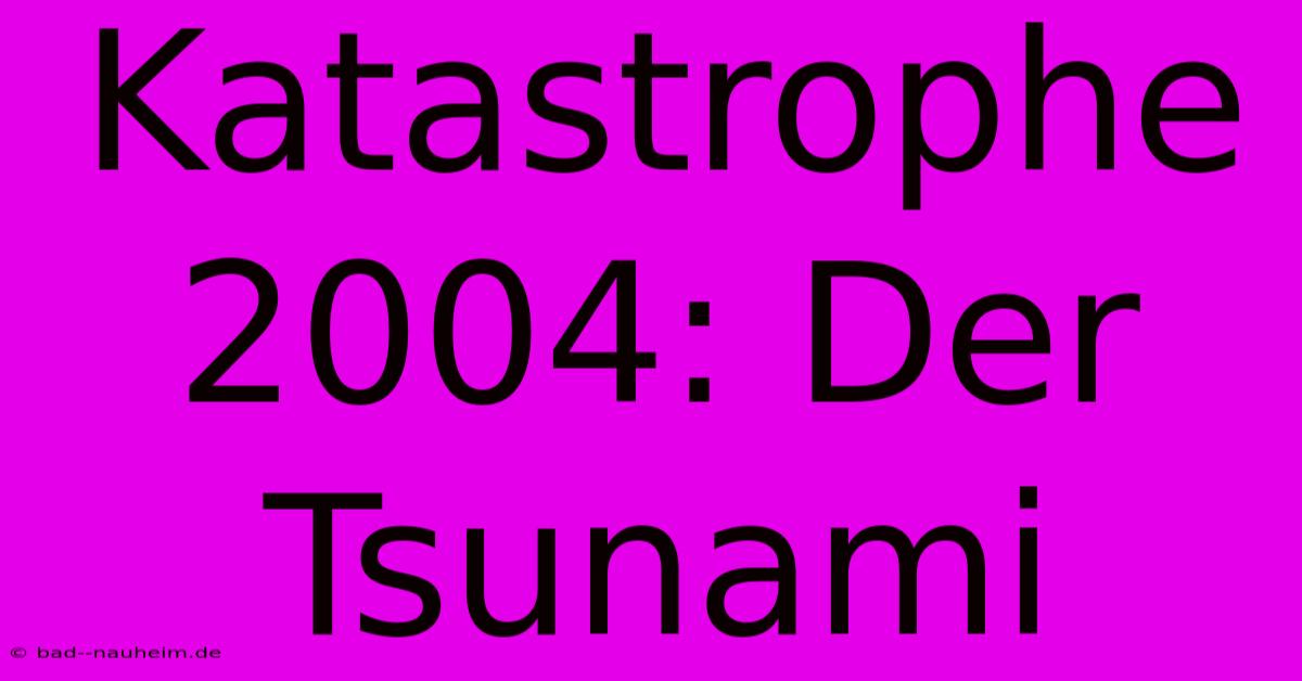 Katastrophe 2004: Der Tsunami